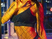 Night Monika Fox In Blue Near The Net 12/16