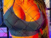 Night Monika Fox In Blue Near The Net 3/16