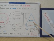 The volume ratio of a sphere, a cylinder, and a cone in the simplest integer ratio. [JapanMath] 10/16