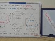 The volume ratio of a sphere, a cylinder, and a cone in the simplest integer ratio. [JapanMath] 13/16