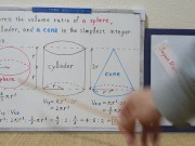 The volume ratio of a sphere, a cylinder, and a cone in the simplest integer ratio. [JapanMath] 2/16