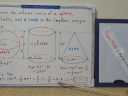 The volume ratio of a sphere, a cylinder, and a cone in the simplest integer ratio. [JapanMath] 9/16