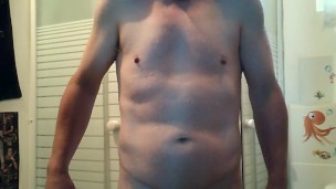 My body under the shower (19) with one testicle