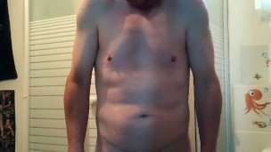 My body under the shower (20) with one testicle