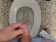 Public pissing then cumming right after 🤭 I heard some come in the bathroom but I still went for it 12/16