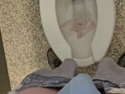 Public pissing then cumming right after 🤭 I heard some come in the bathroom but I still went for it 3/16