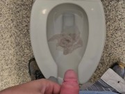 Public pissing then cumming right after 🤭 I heard some come in the bathroom but I still went for it 6/16