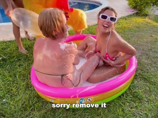 Frisby’s chicken organizes fight between ALIX VLOGS and LARA ROSS to see who will fuck his fat cock