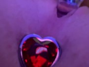 Close Up Squirting Orgasm.. I was so horny I put my dildo in my tight little ass 5/16