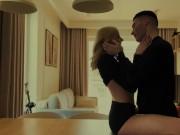 Beautiful blonde with big boobs fucks her lover.