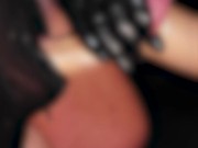 Blonde Girl gives Handjob in Latex Gloves till Cum 12/16