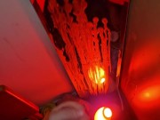 I get so horny in the morning 🌄 😩 huge cumshot by my red light and phone light 🙃 pov everyday 😏 14/16