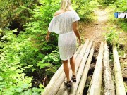 A married slut got lost in the woods, I helped her find a dick and fucked her. 1/16