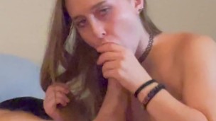 Sexy Blonde Gets Cusght Sucking Giant Cock - Laney Grey