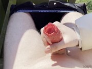 outside PHOTOSHOOT escalates 🌳😈 HANDJOB on the HIGH SEAT with CONDOM 10/16