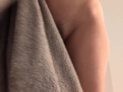 Horny Wife Humping On Male Friend's Pillow While He's In The Shower 13/16