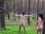 Roman gets tied up and spanked with nettles in the middle of a forest! (Trailer)