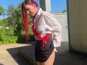 I caught my neighbor's daughter, a graduate, drinking  and punished her with a bottle in her ass 2/16