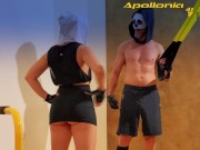 Mientras mis manos están ocupadas  en las TRX las de ella entran en mis pantalones 1/16