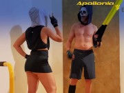 Mientras mis manos están ocupadas  en las TRX las de ella entran en mis pantalones 2/16