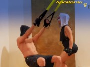 Mientras mis manos están ocupadas  en las TRX las de ella entran en mis pantalones 7/16