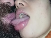 kissing fetish,very naughty couple get excited kissing each other,she handjob🫦👅🤤😋🍌😋🤤🥛💦