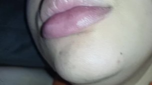 Kinky kiss between couple, he really loves her giant lips,he licks she🫦💦😋🤤😘😙