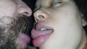 tongue kiss they lick each other they kiss with lust, sexual fetish of kissing,handjob 🫦😙😘💦😋🍌