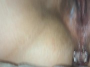 Fucking my pumped pussy with a dildo 10/16