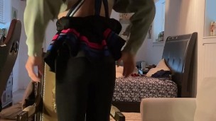 Hanging Wedgie girl femboy cumming