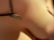 My hot girlfriend wears sexy dress with fishnets pulls out her perfect tits while sucking my dicK 11/16