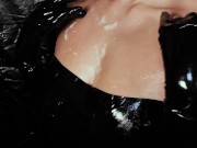 Latex Girl gives Handjob in Latex Gloves till Cum 16/16