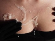 Latex Girl gives Handjob in Latex Gloves till Cum 4/16