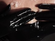 Latex Girl gives Handjob in Latex Gloves till Cum 5/16