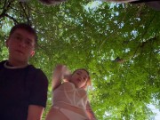 Жаркий секс на природе POV: Кончил на сочную попу Лины 10/16