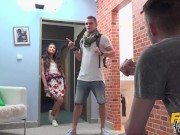 Fake Hostel - College boy fucks a guys slutty cheating Latina girlfriend 1/16