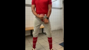 Buff DILFJockDad87 Edges in the Locker Room in Baseball Gear