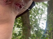 Peeing in the woods close-up 11/16