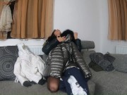 I wear an old smelly down-jacket... are you ready for me? 14/16