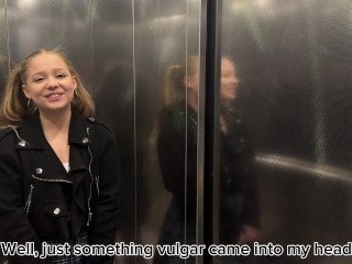 Stuck in an elevator with a tiny babe with a big ass and dirty thoughts