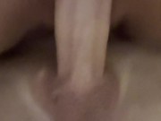 POV asian babe blowjob and crazy riding on bwc for a creampie