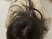 POV asian babe blowjob and crazy riding on bwc for a creampie 2/16