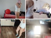 Amateur wife dancing naked around the house, hairy pussy, big ass. 7/16