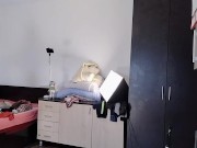 Amateur mom has fun trying on clothes and cutting them. 7/16