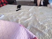 Sexy wife breakfast in the bedroom. Brunette hairy pussy, big ass, big tits. 16/16