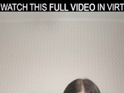 Beautiful brunette Alice Lee moans and has great fun with a big dildo in VR. 11/16