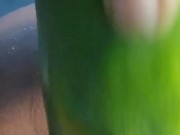 Black Girl Masturbates with Cucumber 10/16