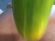Black Girl Masturbates with Cucumber 11/16