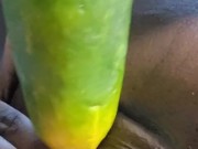 Black Girl Masturbates with Cucumber 2/16