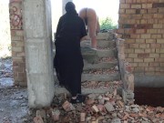 arab wife outdoor sex with German expat in Dubai امرأة سورية تزني مع رجل ألماني 15/16